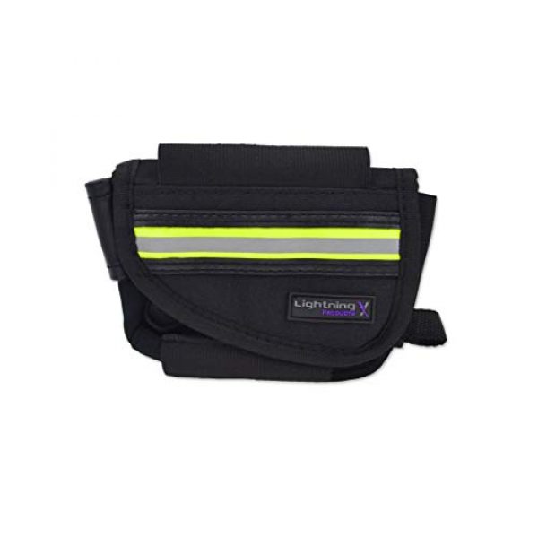 Lightning X Products Tactical Pouch 1 New Improved Design & Clip Lightning X EMS First Responder Hip Pouch w/Reflective & Belt Clip - Black