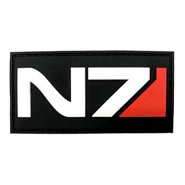 Miltacusa Airsoft Morale Patch 1 N7 Mass Effect Tactical Hook Patch [PVC Rubber-3.0 X 1.5 inch-N7P-8]