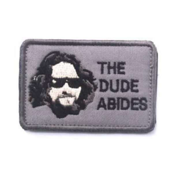 Tactical Embroidery Patch Airsoft Morale Patch 2 The Dude Abides Tactical Embroidery Patch Hook & Loop Morale Patch Military Patch for Clothing Accessory Backpack Armband (2pcs)