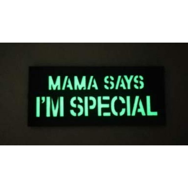 Tactical Embroidery Patch Airsoft Morale Patch 2 IR Mama Says I'm Special Infrared Reflective Tactical Embroidery Patch Hook & Loop Morale Patch Military Patch for Clothing Accessory Backpack Armband (red)