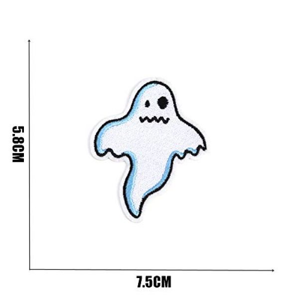 GODNICE Airsoft Morale Patch 2 Halloween lron on Patches, Morale Patches for Clothing Jeans Jackets Backpack Repair, Aesthetic Halloween Decoration Iron on Decals Embroidery Cloth (Ghost 1)