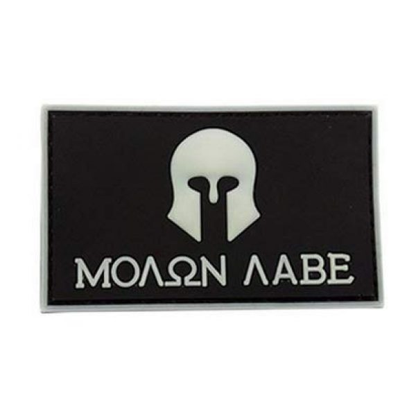 Tactical PVC Patch Airsoft Morale Patch 2 Warrior Sparta Molon Labe Morale Military Patch 3D PVC Rubber Tactical Rubber Hook Patch (3pcs)