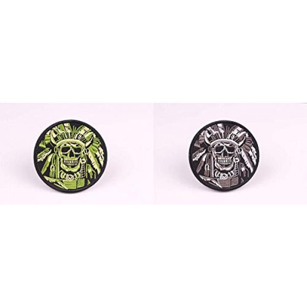 VOZUKO Airsoft Morale Patch 5 Tactical Morale Patches - Bundle 2 Pieces Full Embroidery Hook Backed With Loop Attachment