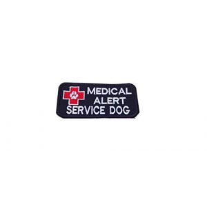 DREAM ARMY Airsoft Morale Patch 1 Medical Alert Service Dog Patch Embroidered Morale Patch Hook Backing (Black)