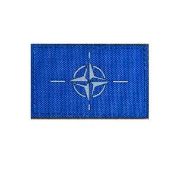 Tactical Embroidery Patch Airsoft Morale Patch 1 IR NATO Flag Infrared Reflective Tactical Embroidery Patch Hook & Loop Morale Patch Military Patch for Clothing Accessory Backpack Armband