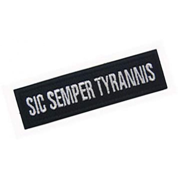 Embroidery Patch Airsoft Morale Patch 2 Sic Semper Tyrannis US Military Hook Loop Tactics Morale Embroidered Patch (color1)