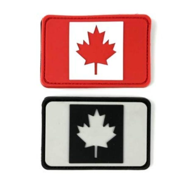 Tactical PVC Patch Airsoft Morale Patch 1 2pcs Canada Flag PVC Military Tactical Morale Patch Badges Emblem Applique Hook Patches for Clothes Backpack Accessories