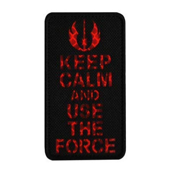 Tactical Embroidery Patch Airsoft Morale Patch 3 IR Keep Calm and Carry On Use Force Infrared Reflective Tactical Embroidery Patch Hook & Loop Morale Patch Military Patch for Clothing Accessory Backpack Armband (2pcs)