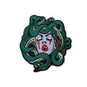 Tactical Embroidery Patch Airsoft Morale Patch 1 Bleeding Medusa Head Embroidery Patch Military Tactical Morale Patch Badges Emblem Applique Hook Patches for Clothes Backpack Accessories