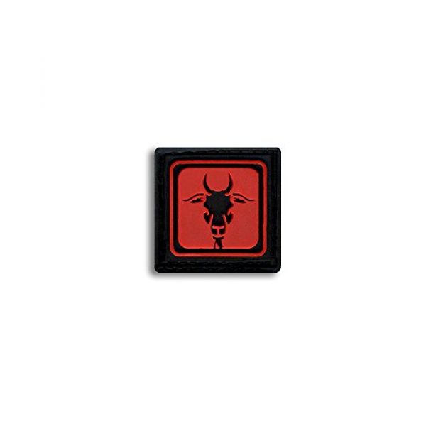 BASTION Airsoft Morale Patch 1 Bastion Tactical Combat Badge PVC Morale Patch Hook and Loop Patch - Capricorn Red