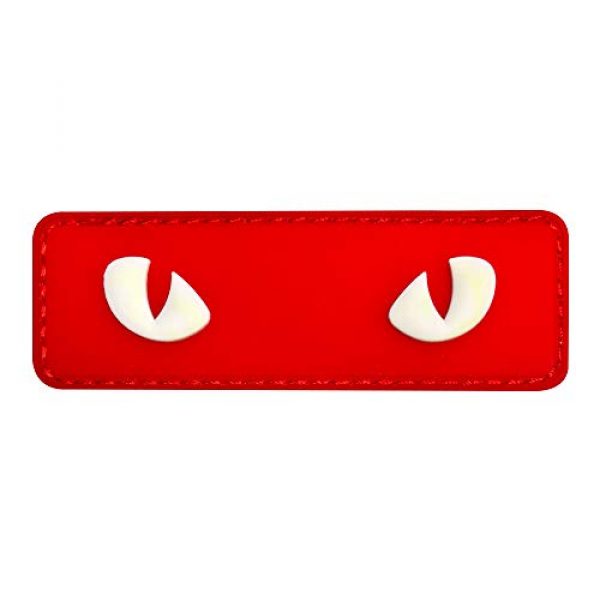 MORTHOME Airsoft Morale Patch 1 MORTHOME Cat Eyes PVC Morale Patch - Tactical Patch - Hook Fasteners (Red)