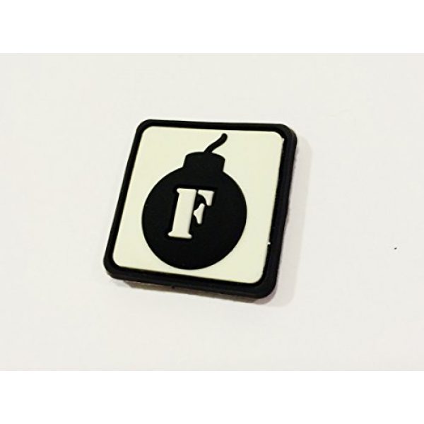 Britkit Airsoft Morale Patch 1 1x1 Inch 3d PVC F Bomb Military Ranger Eye Morale Hook and Loop Patch