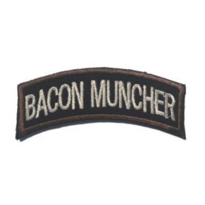 Tactical Embroidery Patch Airsoft Morale Patch 1 Bacon Muncher Tactical Embroidery Patch Hook & Loop Morale Patch Military Patch for Clothing Accessory Backpack Armband