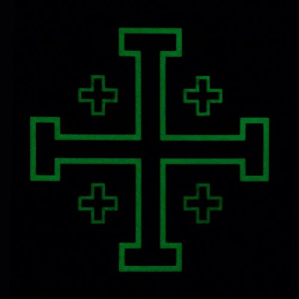LEGEEON Airsoft Morale Patch 3 LEGEEON Glow Dark ACU Order Holy Sepulchre Jerusalem Cross Templar Crusaders Morale PVC Fastener Patch
