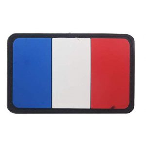 Tactical PVC Patch Airsoft Morale Patch 1 France Flag PVC Military Tactical Morale Patch Badges Emblem Applique Hook Patches for Clothes Backpack Accessories