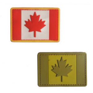 Tactical PVC Patch Airsoft Morale Patch 1 Canada Flag PVC Military Tactical Morale Patch Badges Emblem Applique Hook Patches for Clothes Backpack Accessories