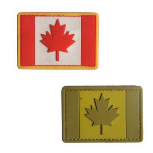 Tactical PVC Patch Airsoft Morale Patch 1 Canada Flag PVC Military Tactical Morale Patch Badges Emblem Applique Hook Patches for Clothes Backpack Accessories