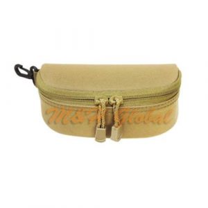 Generic Tactical Pouch 1 MOLLE Sunglasses Eyeglasses Case Padded Soft Lining Double Zipper - TAN