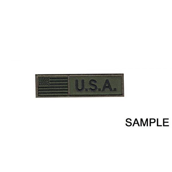 YOZJONGNGG Airsoft Morale Patch 2 Custom Name Text American Flag T Morale Patch Hook Backing (Green Army Color)