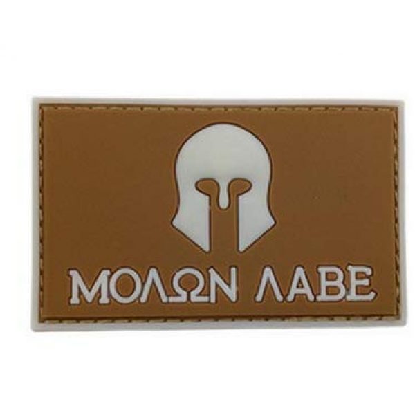 Tactical PVC Patch Airsoft Morale Patch 4 Warrior Sparta Molon Labe Morale Military Patch 3D PVC Rubber Tactical Rubber Hook Patch (3pcs)