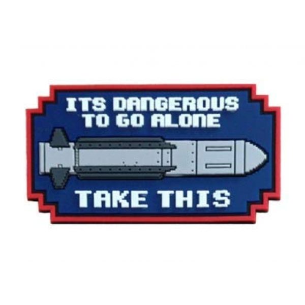 Tactical PVC Patch Airsoft Morale Patch 1 It's Dangerous to Go Alone PVC Military Tactical Morale Patch Badges Emblem Applique Hook Patches for Clothes Backpack Accessories