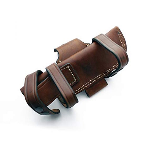 GCS Knives Tactical Pouch 4 GCS Handmade Brown Bushcraft/Hunter Leather Right/Left Hand Horizontal Fixed Blade Knife Sheath - GCS 220