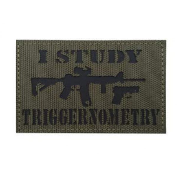 Tactical Embroidery Patch Airsoft Morale Patch 1 IR I Study Triggernometry Funny AK47 Gun Infrared Reflective Tactical Embroidery Patch Hook & Loop Morale Patch Military Patch for Clothing Accessory Backpack Armband (color3)