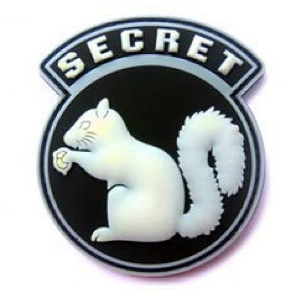 Tactical PVC Patch Airsoft Morale Patch 2 Secret Squirrel Morale Military Patch 3D PVC Rubber Tactical Rubber Hook Patch (4pcs)
