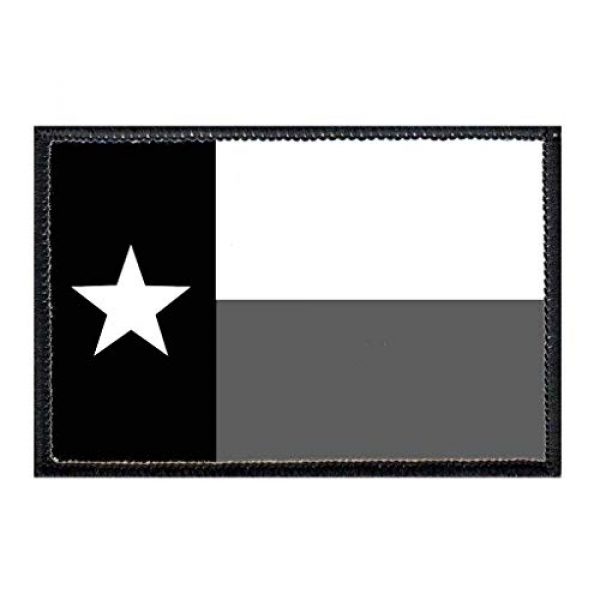 P PULLPATCH Airsoft Morale Patch 1 Texas State Flag - B&W Morale Patch | Hook and Loop Attach for Hats, Jeans, Vest, Coat | 2x3 in | by Pull Patch