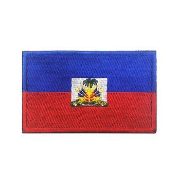 Tactical Embroidery Patch Airsoft Morale Patch 1 Haiti Flag Tactical Embroidery Patch Hook & Loop Morale Patch Military Patch for Clothing Accessory Backpack Armband