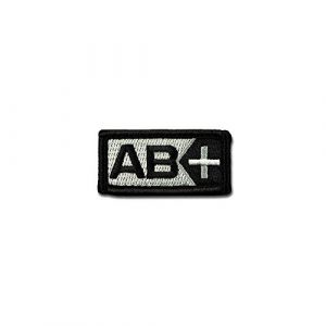 BASTION Airsoft Morale Patch 1 BASTION Morale Patches (Blood Type AB Pos, BNW) | 3D Embroidered Patches with Hook & Loop Fastener Backing | Well-Made Clean Stitching | Military Patches for Tactical Bag, Hats & Vest