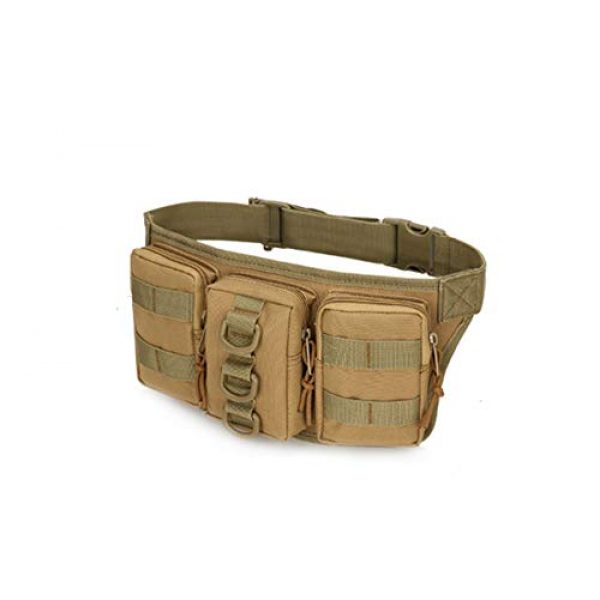 Jipemtra Tactical Pouch 1 Jipemtra Tactical Pouch Waist Pack Fanny Pack Military Hip Belt Bag Fanny Packs Water Resistant Waist Bag Pouch Molle with Detachable Water Bottle Holder (Tan #2)