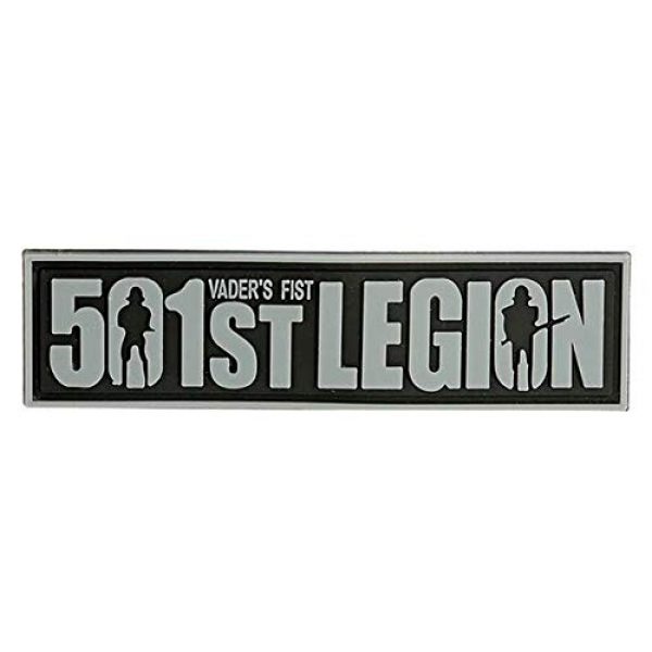 Tactical PVC Patch Airsoft Morale Patch 1 Star Wars 501st Legion Vader's Fist Morale Military Patch 3D PVC Rubber Tactical Rubber Hook Patch (Gray)