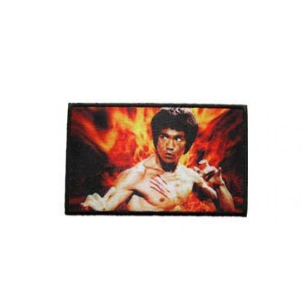 Tactical Embroidery Patch Airsoft Morale Patch 1 Chinese Martial Arts Superstar Bruce Lee Tactical Embroidery Patch Hook & Loop Morale Patch Military Patch for Clothing Accessory Backpack Armband