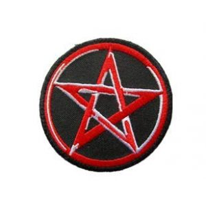 Tactical Embroidery Patch Airsoft Morale Patch 1 Red Pentagram Wicca Witchcraft Devil Black Satanic Tactical Embroidery Patch Hook & Loop Morale Patch Military Patch for Clothing Accessory Backpack Armband