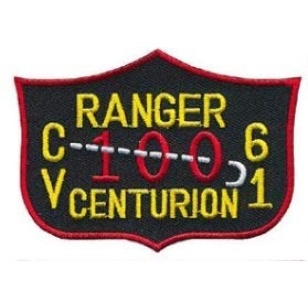 Tactical Embroidery Patch Airsoft Morale Patch 1 USS Ranger CV-61"100 Centurion" Tactical Embroidery Patch Hook & Loop Morale Patch Military Patch for Clothing Accessory Backpack Armband