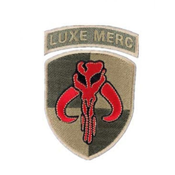 Tactical Embroidery Patch Airsoft Morale Patch 1 Star Wars Mandalorian Bounty Hunter Boba Fett Mythosaur Skull Tactical Embroidery Patch Hook & Loop Morale Patch Military Patch for Clothing Accessory Backpack Armband