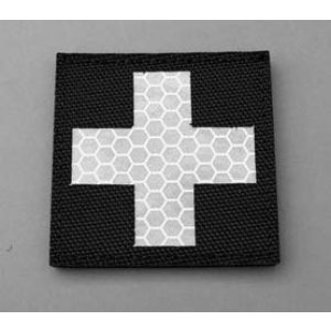 Tactical Embroidery Patch Airsoft Morale Patch 1 MED RED Cross Medical Blood Aid Infrared Reflective IR Patch Military Tactical Morale Patch Badges Emblem Applique Hook Patches for Clothes Backpack Accessories