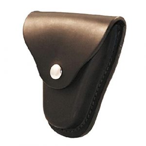 Boston Leather Tactical Pouch 1 Boston Leather 5516-1-N Black Plain Finish Nickel Snap Economy Cuff Case