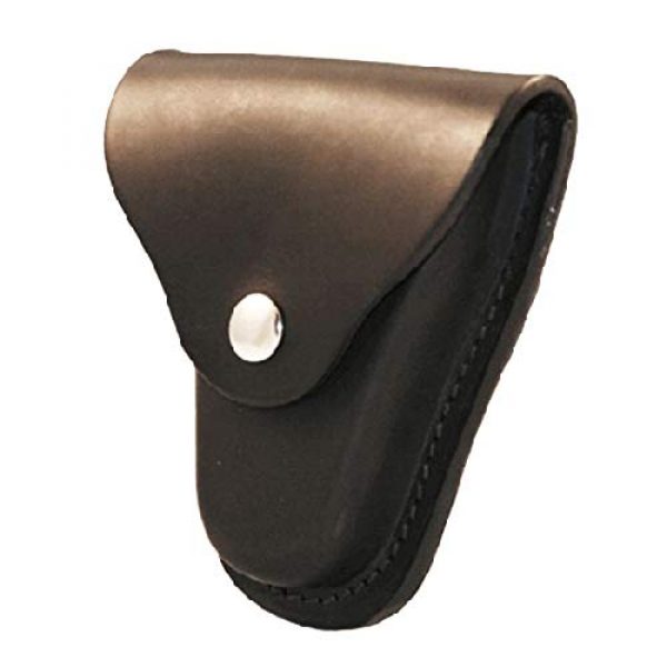 Boston Leather Tactical Pouch 1 Boston Leather 5516-1-N Black Plain Finish Nickel Snap Economy Cuff Case