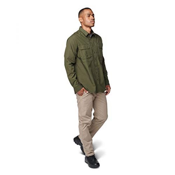 5.11 Tactical Shirt 3 5.11 Tactical Men's Expedition Long Sleeve Shirt, Stone Wash Moss, L, 72466