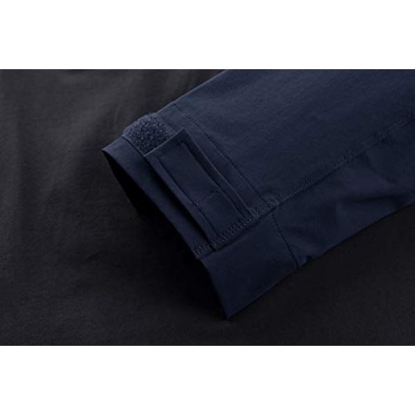 TACVASEN Tactical Shirt 5 Men's Tactical Military Shirt 1/4 Zip Cotton Assault Top Long Sleeve Hiking Polo Shirt