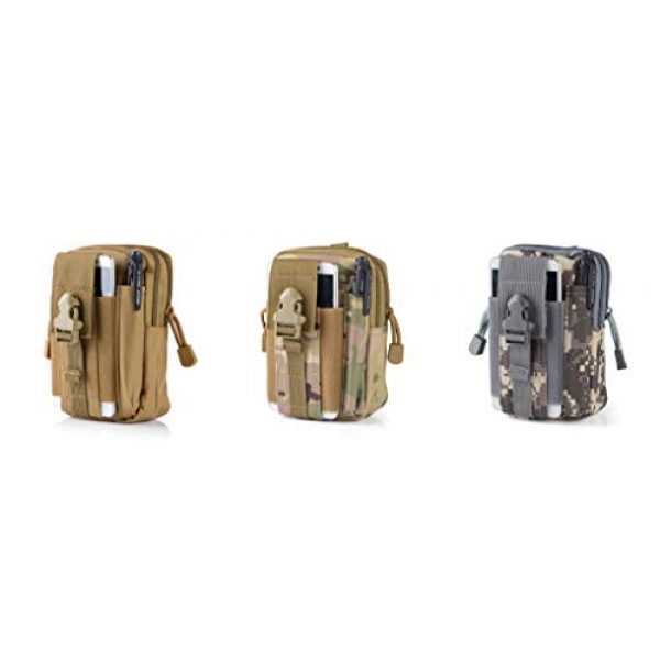 MODANA Tactical Pouch 3 MODANA Universal Multifunctional Tactical Molle EDC Pouch Waist Belt Bag Gadget Wallet Zipper Compartment Phone Holder for iPhone Samsung Pixel Moto HTC Huawei and More Smartphones