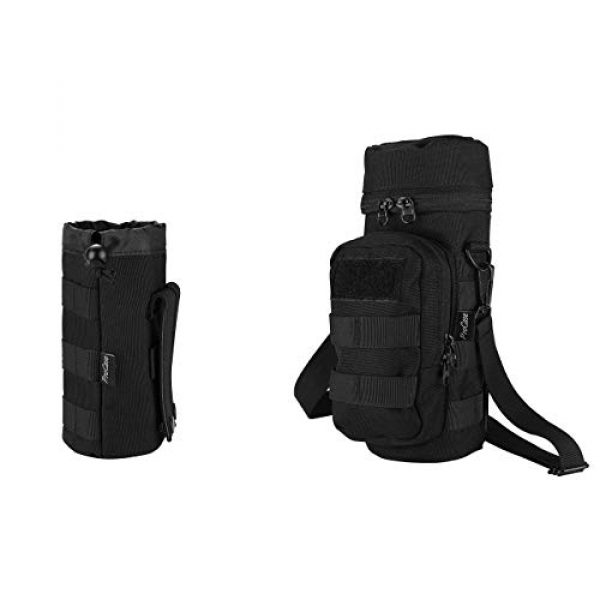 ProCase Tactical Pouch 1 ProCase Tactical Molle Water Bottle Pouch Bundle with Water Bottle Pouch with Extra Accessory Pouch and Detachable Shoulder Strap
