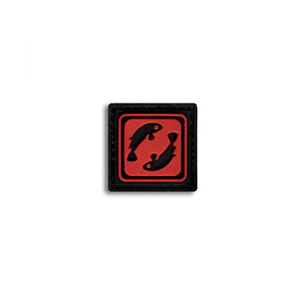BASTION Airsoft Morale Patch 1 Bastion Tactical Combat Badge PVC Morale Patch Hook and Loop Patch - Pisces Red