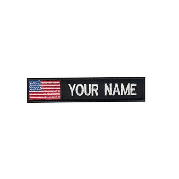 DREAM ARMY Airsoft Morale Patch 1 USA American Flag Color Custom Name Tape Embroidered Morale Patch Hook Backing (5x1inch)