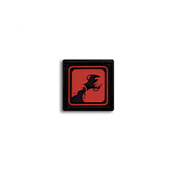 BASTION Airsoft Morale Patch 1 Bastion Tactical Combat Badge PVC Morale Patch Hook and Loop Patch - Aquarius Red