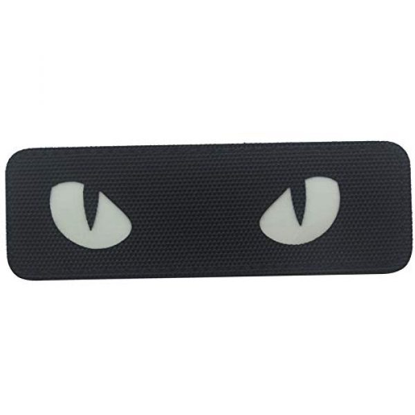 ODSP Airsoft Morale Patch 5 Cat Eyes Reflective Tactical Military Morale Embroidered Patch Combat Fasteners Hook and Loop Backing (Black)