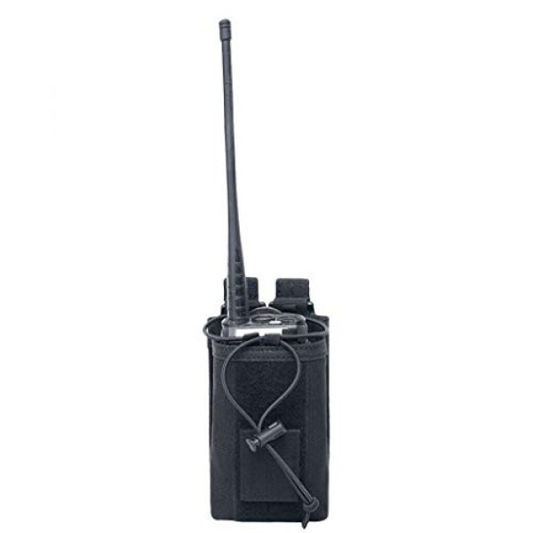 abcGoodefg Tactical Pouch 6 abcGoodefg 1000D Adjustable Molle Tactical Pouch Radio Holster Case Walkie Talkie Holder Duty Belt, 5.3"x 3.5"x 1.6" (Black)