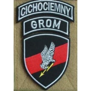 Tactical Embroidery Patch Airsoft Morale Patch 1 Polish Special Forces GROM TF-49 Shield + GROM Tab + CICHOCIEMNY Tab Embroidery Patch Military Tactical Morale Patch Badges Emblem Applique Hook Patches for Clothes Backpack Accessories